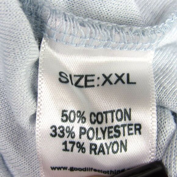 GOODLIFE Double Layer Scallop Hoodie Shirt In Skyway Blue SZ XXL - Picture 5 of 6